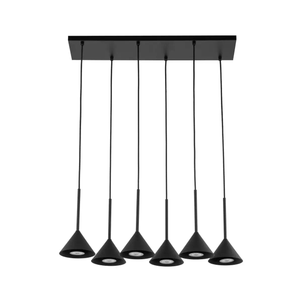 Wielopunktowa lampa wisząca CONO 10306 stożkowa czarny