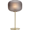 Stołowa LAMPKA biurkowa SOBER 107820 Markslojd szklana LAMPA stołowa plisowana mosiądz szara