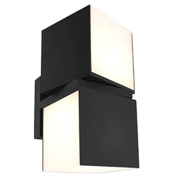 Zewnętrzna LAMPA elewacyjna CUBA 5193801012 Lutec regulowana OPRAWA kinkiet LED 23W 3000K metalowy IP54 czarny