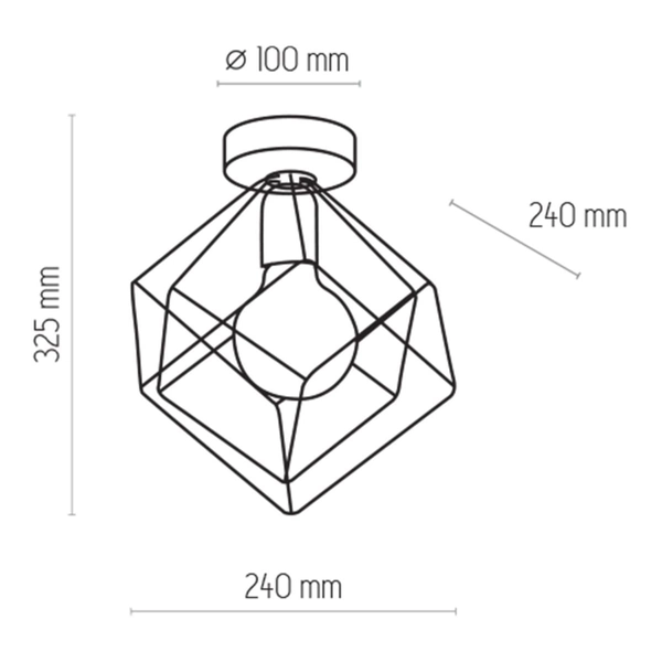 Geometryczna lampa sufitowa loft Alambre 2702 TK Lighting czarna złota