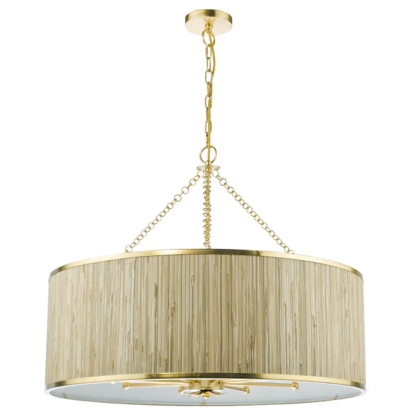 Wisząca lampa hampton Fernella FEN0835 do jadalni trawa morska złoty