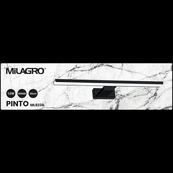 Lampa ścienna Pinto ML8236 listwa LED 12W 3000K nad lustro czarna