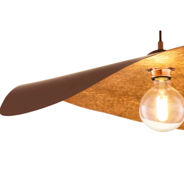 Falowana lampa wisząca LEAF brązowa miedziana 1xE27 nad wyspę 41920