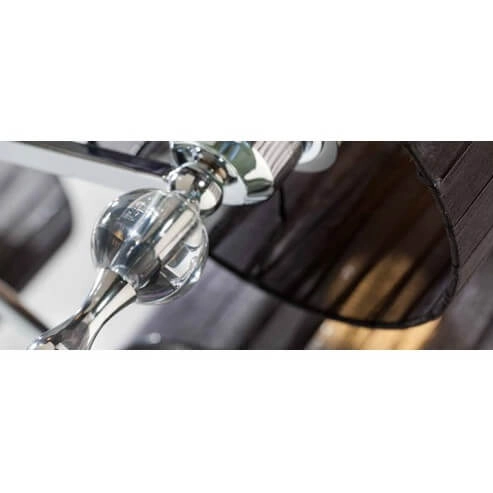 Abażurowy kinkiet abażurowy Impress do sypialni czarny chrom