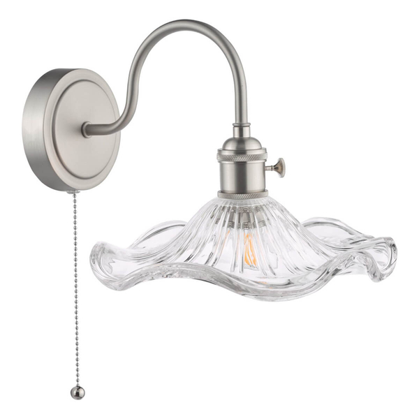 Szklana lampa na ścianę Hadano HAD0761-12 falowana chrom przezroczysty