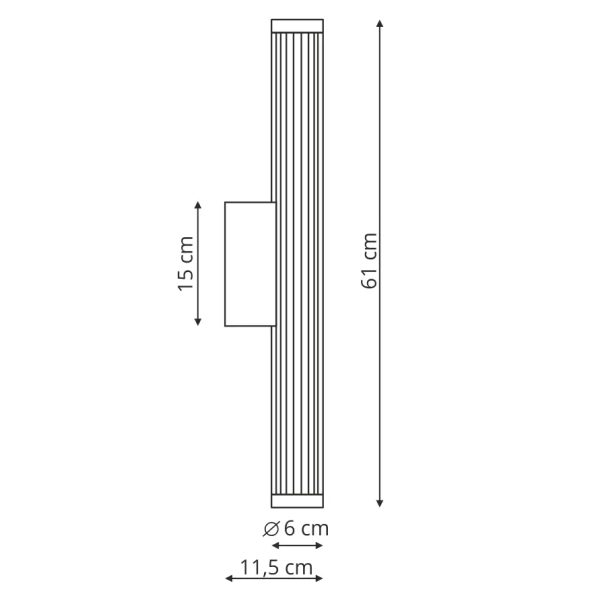 Ryflowana ścienna lampa VENA LP-1010/1W-60 CF LED 12W CCT IP44 brązowy