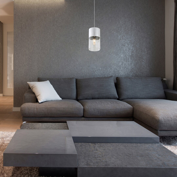 Wisząca lampa szklana Zelkova 3154 zwis nad wyspę do kuchni aluminium