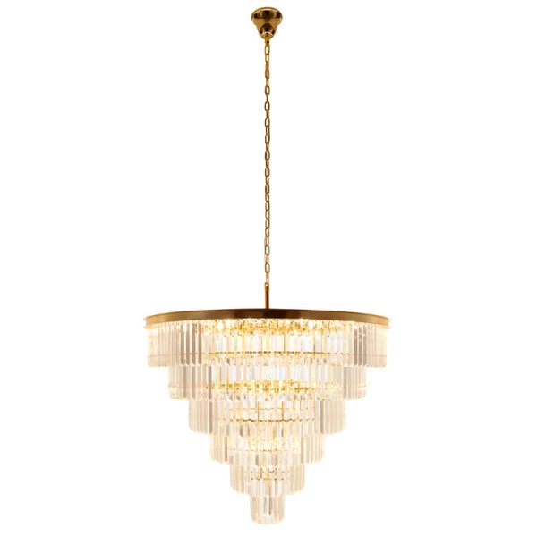 Kryształowa lampa wisząca Splendore DN915-100 Step do salonu złota