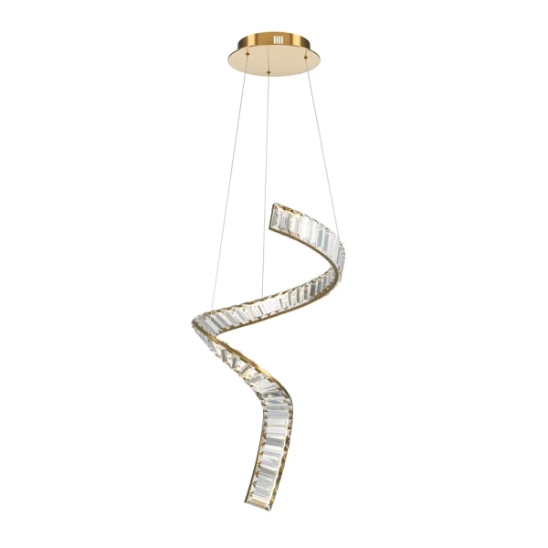 Wisząca lampa spiralna Krone P097PL-L48BS3K LED 48W 3000K mosiądz