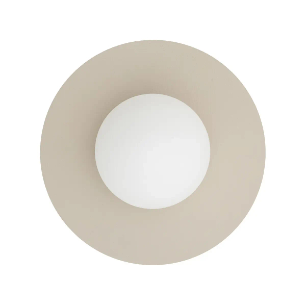 Ścienna lampa okrągła SATURN biała beżowa kulista 1xG9 szklana do salonu 12595