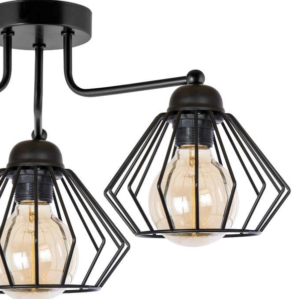 Potrójna lampa sufitowa VEN W-1210/3 druciana czarne