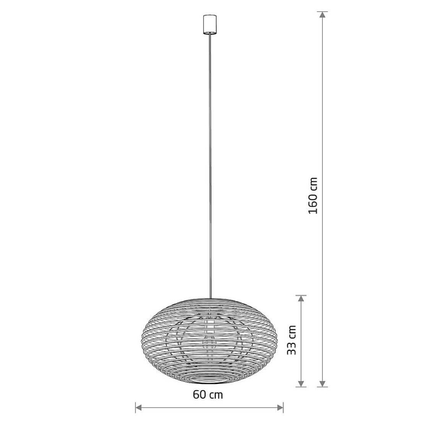 Drewniana lampa wisząca Rattan 11154 japandi cage siatka metalowa biała