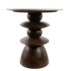 Ława kawowa RONDA MM001501100406 brązowa beżowa drewno marmur 50cm