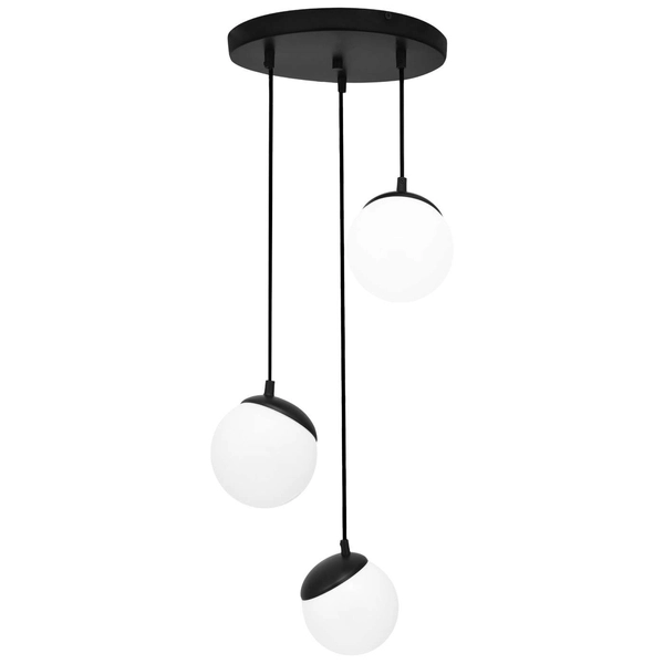 LAMPA wisząca SFERA MLP8868 Milagro loftowa OPRAWA metalowa ZWIS kaskada szklane kule balls czarne białe