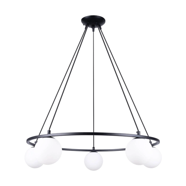 Lampa wisząca Yoli SL.1214 ring balls nad stół czarna biała