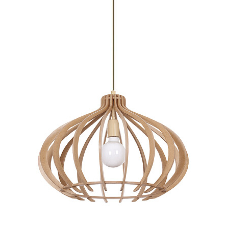 Drewniana lampa wisząca Ika 4174 ekologiczna klatka do salonu