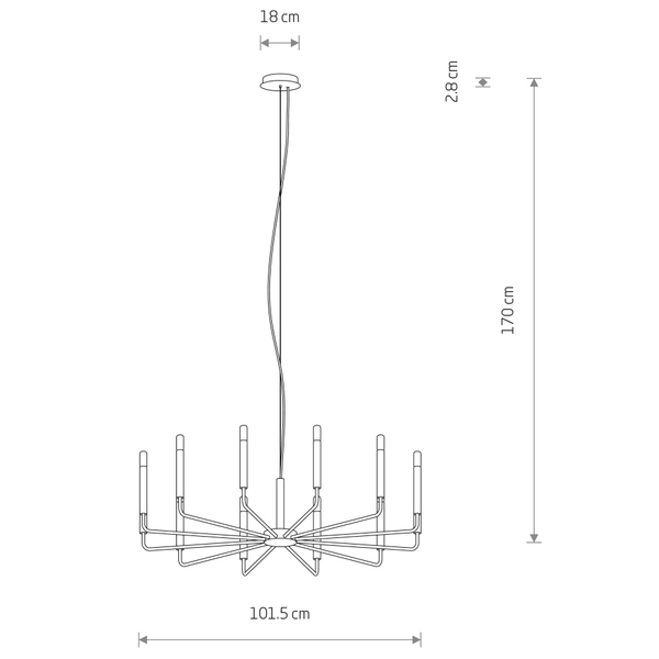 Metalowa lampa wisząca Orto 11465 nad stół świecznikowa szara