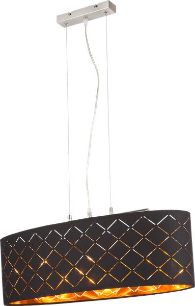 Owalna lampa wisząca Clarke 15229H2 nad stół czarna złota