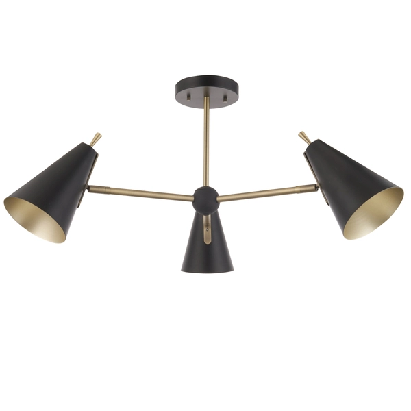 Wisząca lampa stożkowa L&-196746 Light& do salonu czarna mosiądz
