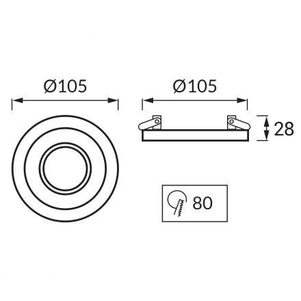 Wpust LAMPA sufitowa BORYS C 03226 Ideus okrągła OPRAWA do zabudowy beżowa biała