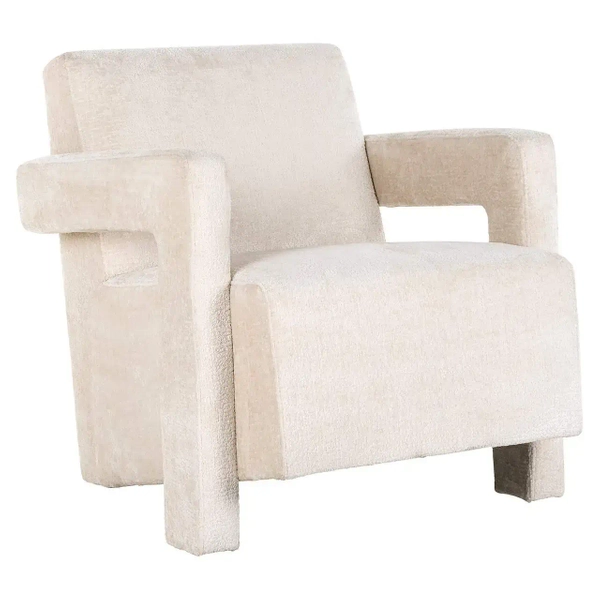 Szenilowy fotel Devanto S4577 WHITE CHENILLE Richmond Interiors klasyczny biały