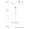 Zwisająca lampa Yoli SL.1213 kule bańki do salonu czarna biała