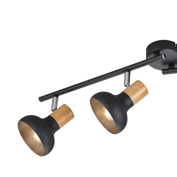 Suftowa lampa z regulacją Latika R81524032 czarny drewniany