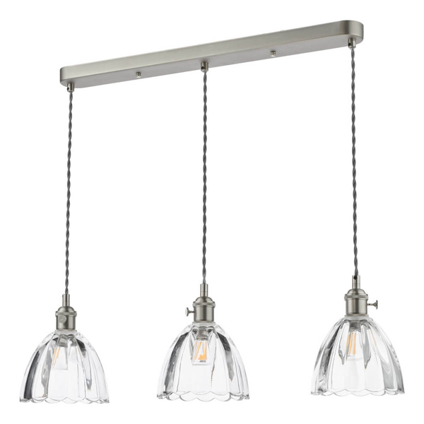 Lampa potrójna wisząca Hadano HAD3661-11 szklana chrom przezroczysty