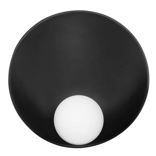 Okrągła lampa ścienna na przedpokój CARDE LE44368 kula czarny biały