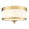 Szklana lampa sufitowa FLEETWOOD C03293BR okrągła mosiądz biały