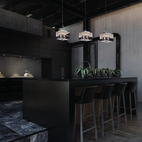 Halogenowa LAMPA wisząca CUBRIC MD9216-1A Italux szklana OPRAWA kostka ZWIS cube box biała przezroczysta