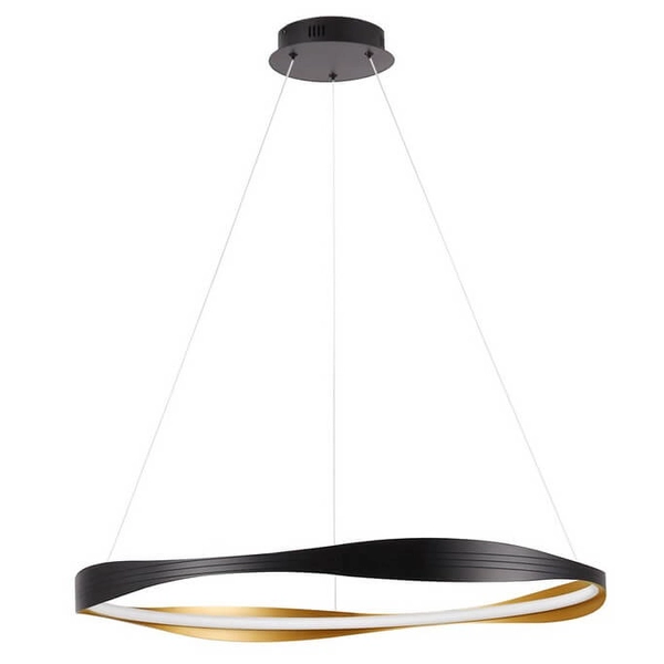 Pierścieniowa lampa wisząca SATIPO LE44471 LED 40W 2700-5000K ring czarna złota