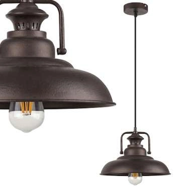 Industrialna LAMPA wisząca KYLE 2930 Rabalux metalowa OPRAWA ZWIS kopuła żarówka przewód brązowa