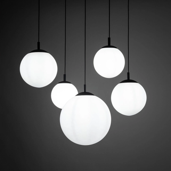 Lampa wisząca do kuchni Esme 4791 pająk kaskada balls czarna biała