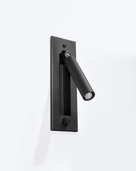 Kinkiet LAMPA ścienna SL.0956 metalowa OPRAWA regulowana tuba czarna