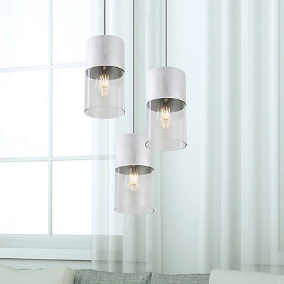 Szklana kaskada wisząca Zelkova 3155 do jadalni nad stół aluminium