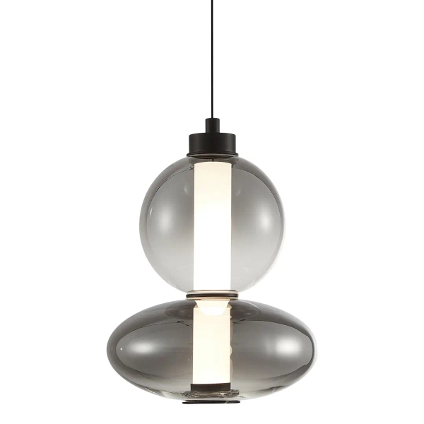 Wisząca lampa do sypialni DAPHNE ML0344 LED 12W 3000K czarna przydymiona