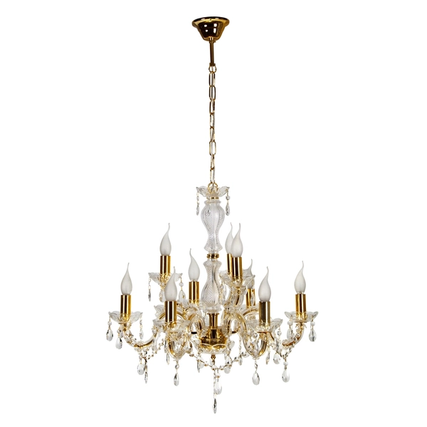 Żyrandol klasyczny MARIA TERESA 39-95841 zwis świecznikowy kandelabr złoty