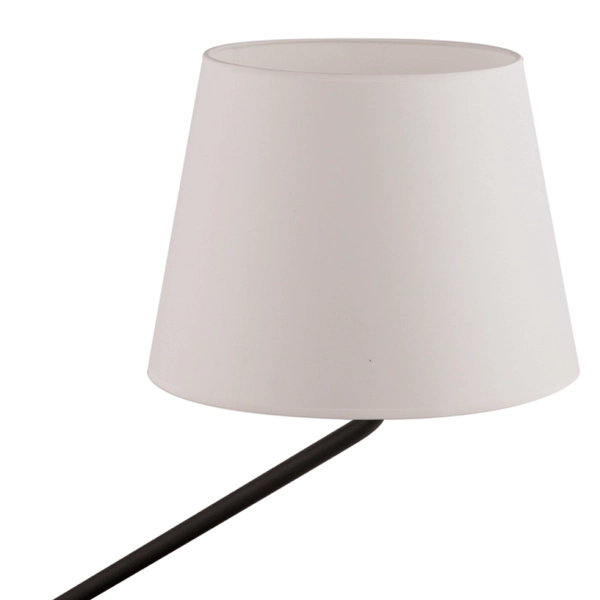 Nocna lampa abażurowa Lizbona 50227 tkaninowa czarna biała