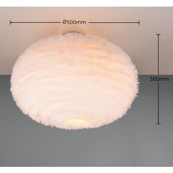 Sufitowa lampa dziecięca Furry R61582001 pluszowa biała