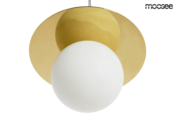 Lampa wisząca HALO MSE010100142 kula ball biała złota