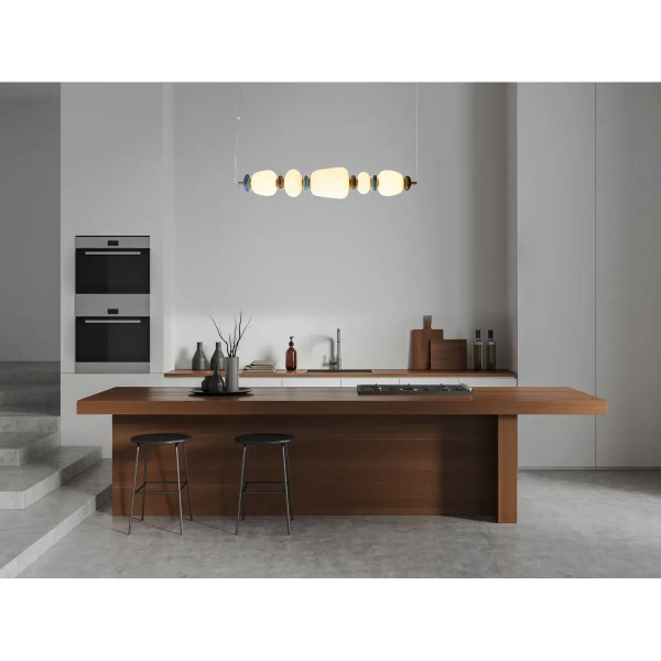 Żyrandol nad stół Evans PND-94981-5A-GD LED 26W 3000K szklany złoty