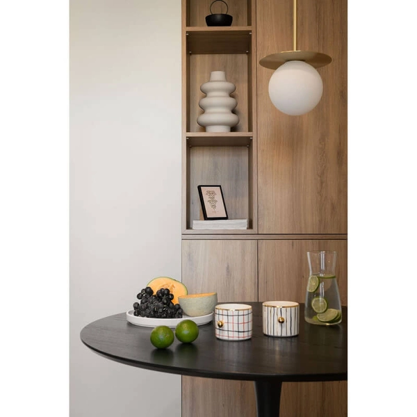 Lampa wisząca kulista Borra BRB131P0 szklana nad wyspę biała złota