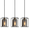 Druciana LAMPA wisząca KALULA PND-78901-3-BK+SG Italux industrialny zwis do jadalni czarna