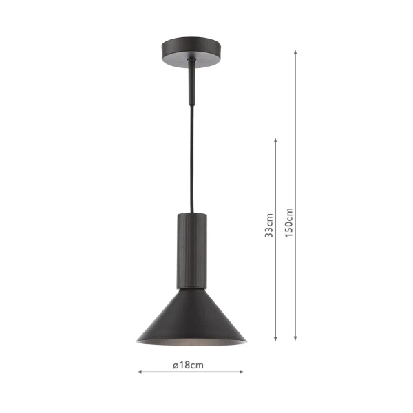 Loftowa lampa wisząca Ragnar RAG0122 do jadalni stożek czarny