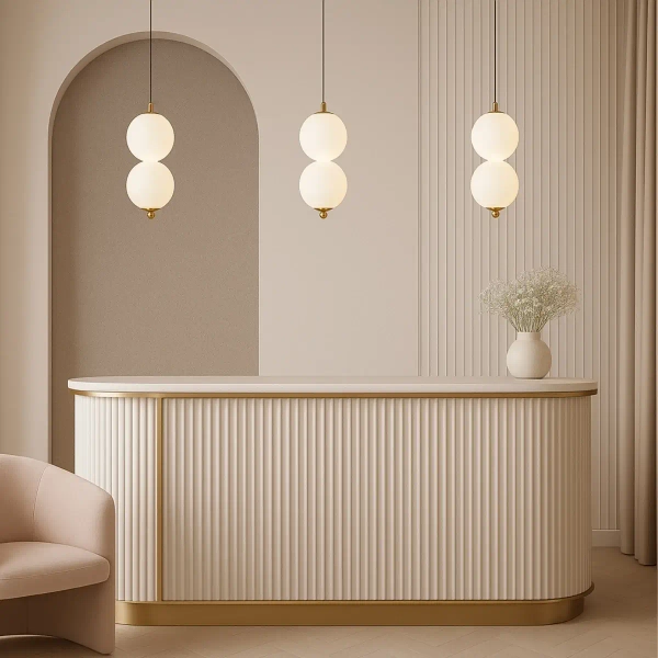 Wisząca lampa do sypialni Pontti LWKM2 LED 6W 3000K kule złoty