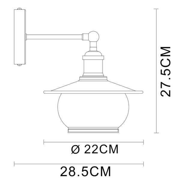 Kinkiet LAMPA ścienna Nevis 69030W Globo szklana OPRAWA vintage kula ball brąz antyczny przezroczysty