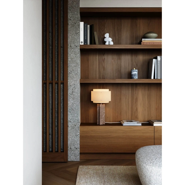 Stołowa lampka do sypialni TAKAI 2320445018 marmurowa beżowa