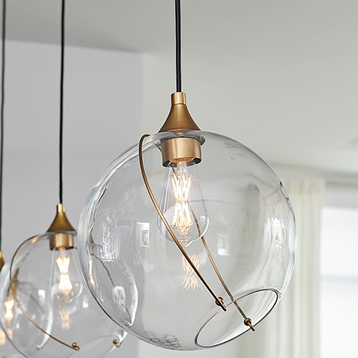 Wisząca lampa kula QN-SKYE-1P ball kulista szklana mosiądz