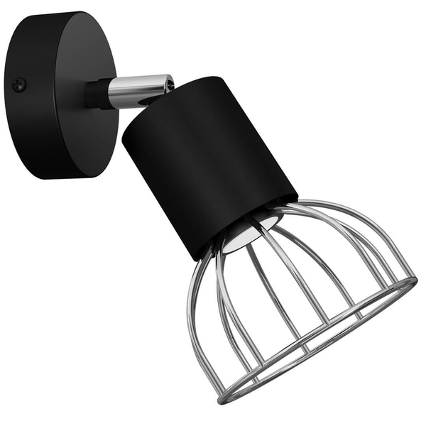 Ruchoma lampa ścienna Dante do sypialni czarna srebrna